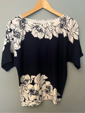 Talbots Floral Short Sleeve Sweater